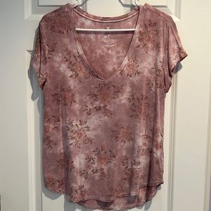Pink tye-dye floral shirt